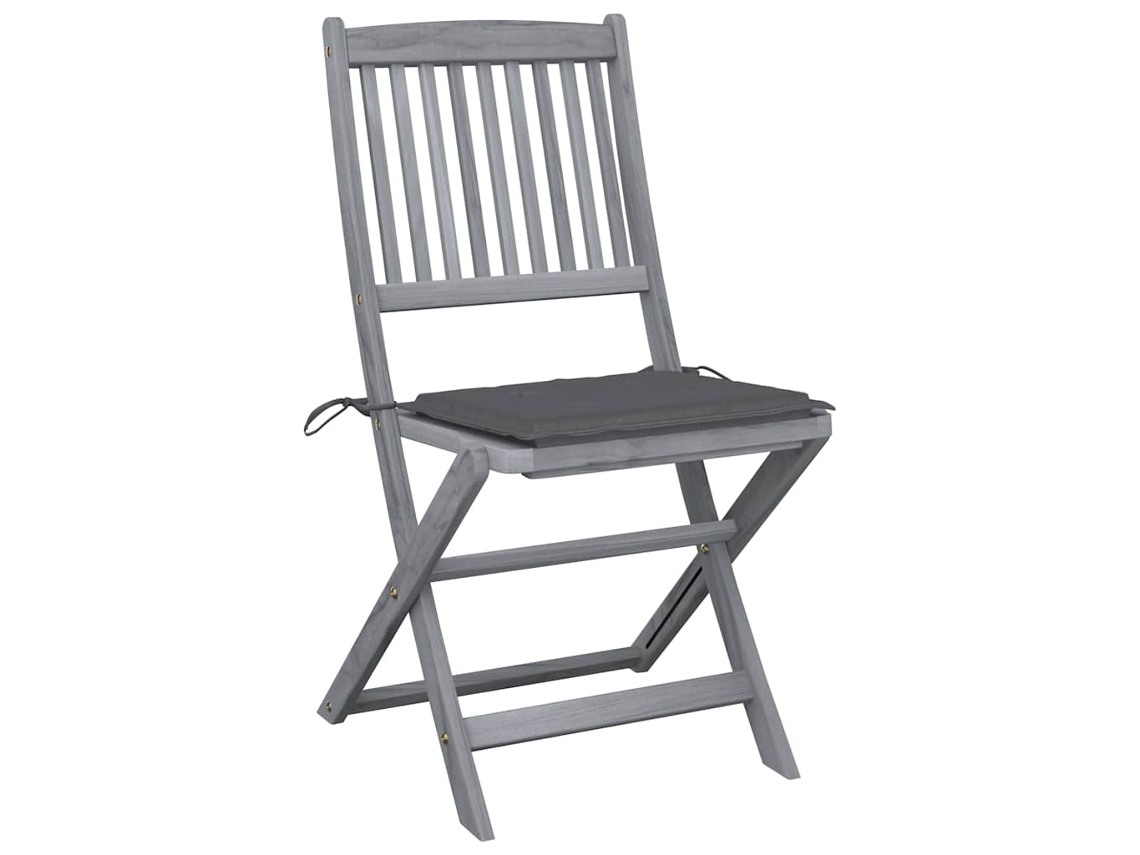 Maison Exclusive - Cadeiras Exterior Dobráveis C/ Almofadões 4 Pcs Acácia Maciça