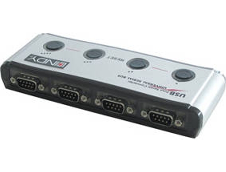 Conversor de canal LINDY 4-Port USB Serial Converter