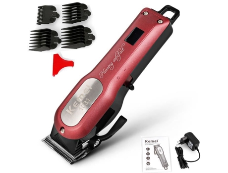 Aparador de Cabelo Profissional Masculino Barbeador Elétrico Sem Fio Aparador de Cabelo com Visor Led Conjunto de Cabeleireiro para Salão de Belez