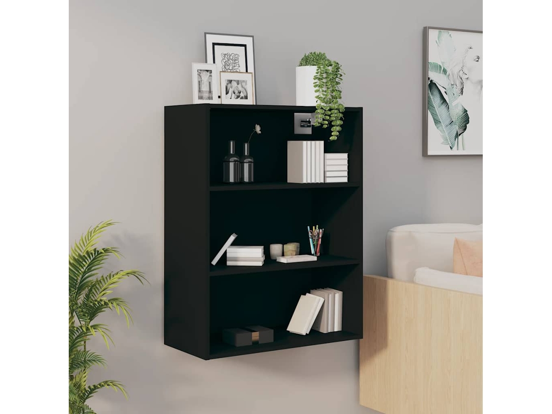 Vidaxl Armário De Parede Suspenso 69,5x32,5x90 Cm Preto