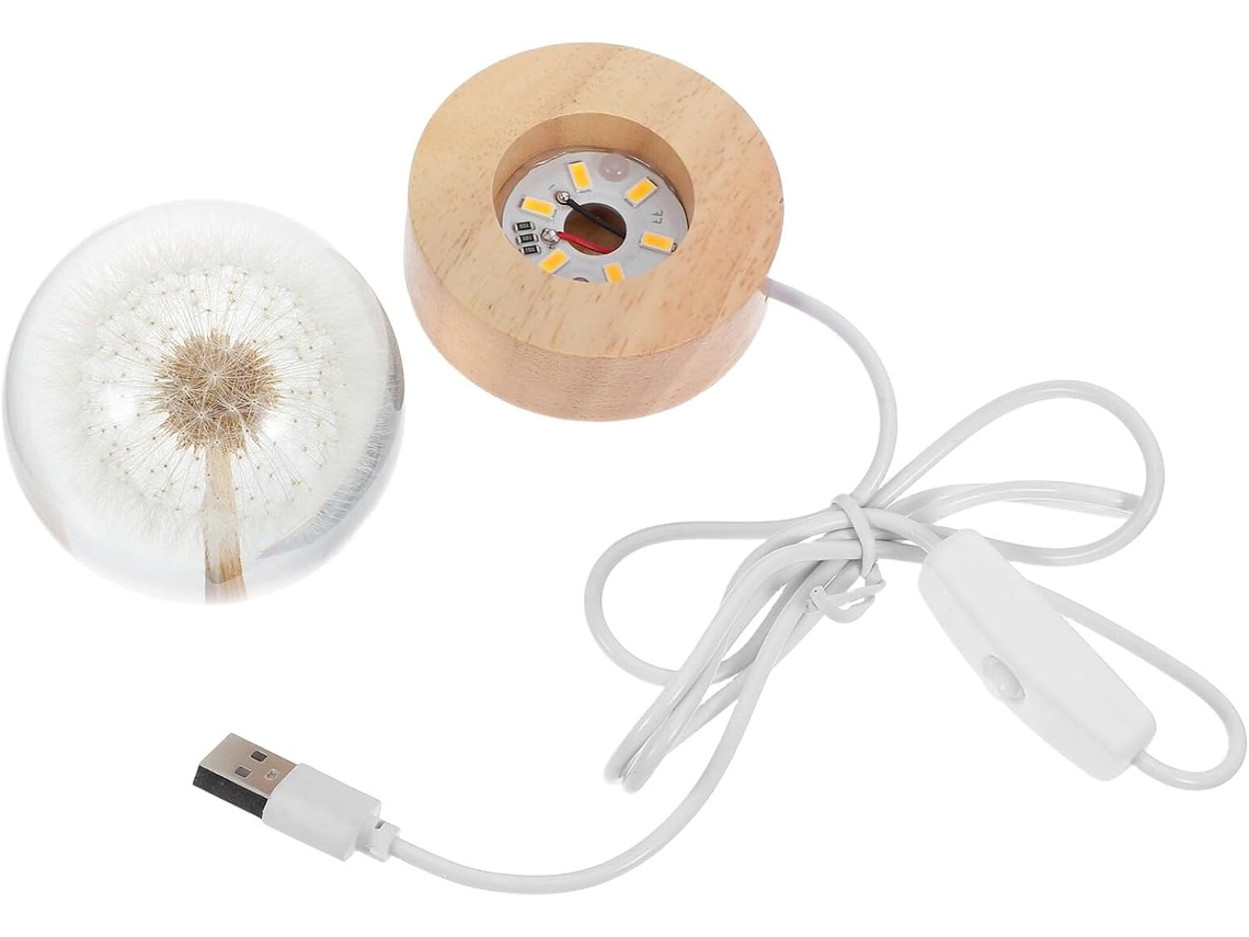 Luminária Noturna Nuobesty Em Formato De Bola Cristal 6 Cm Com