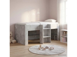 Vidaxl Cama Alta Para Crianças Cinzento Cimento 80 X 160 Cm