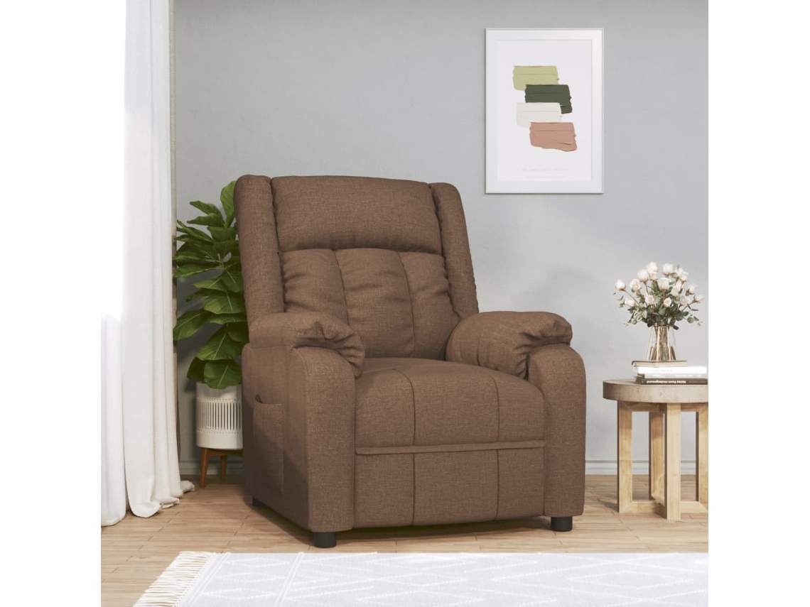 Recliner Chair, Recliner Chairs Vidaxl Marrom Tecido