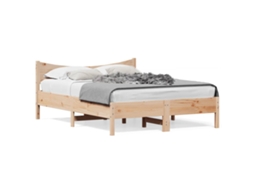 Cama Sem Colchão 135x190 Cm Madeira de Pinho Maciça MAISON EXCLUSIVE