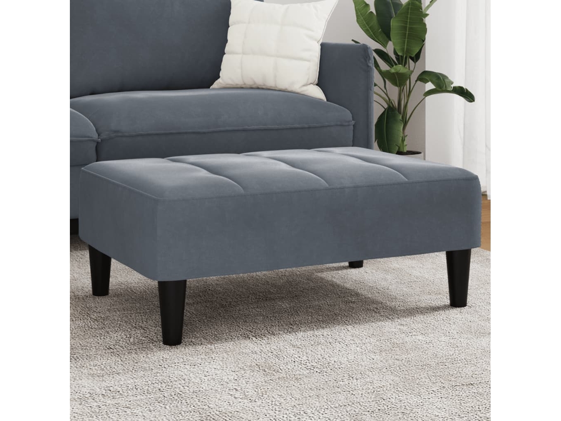 Vidaxl Apoio De Pés 77x55x31 Cm Veludo Cinzento-escuro