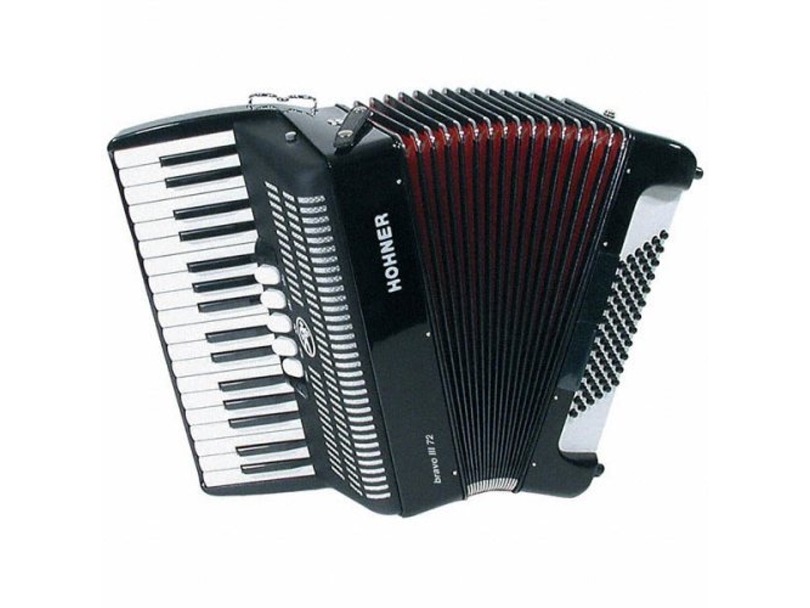 Hohner Acordeão Bravo Iii 72 Baixos Preto