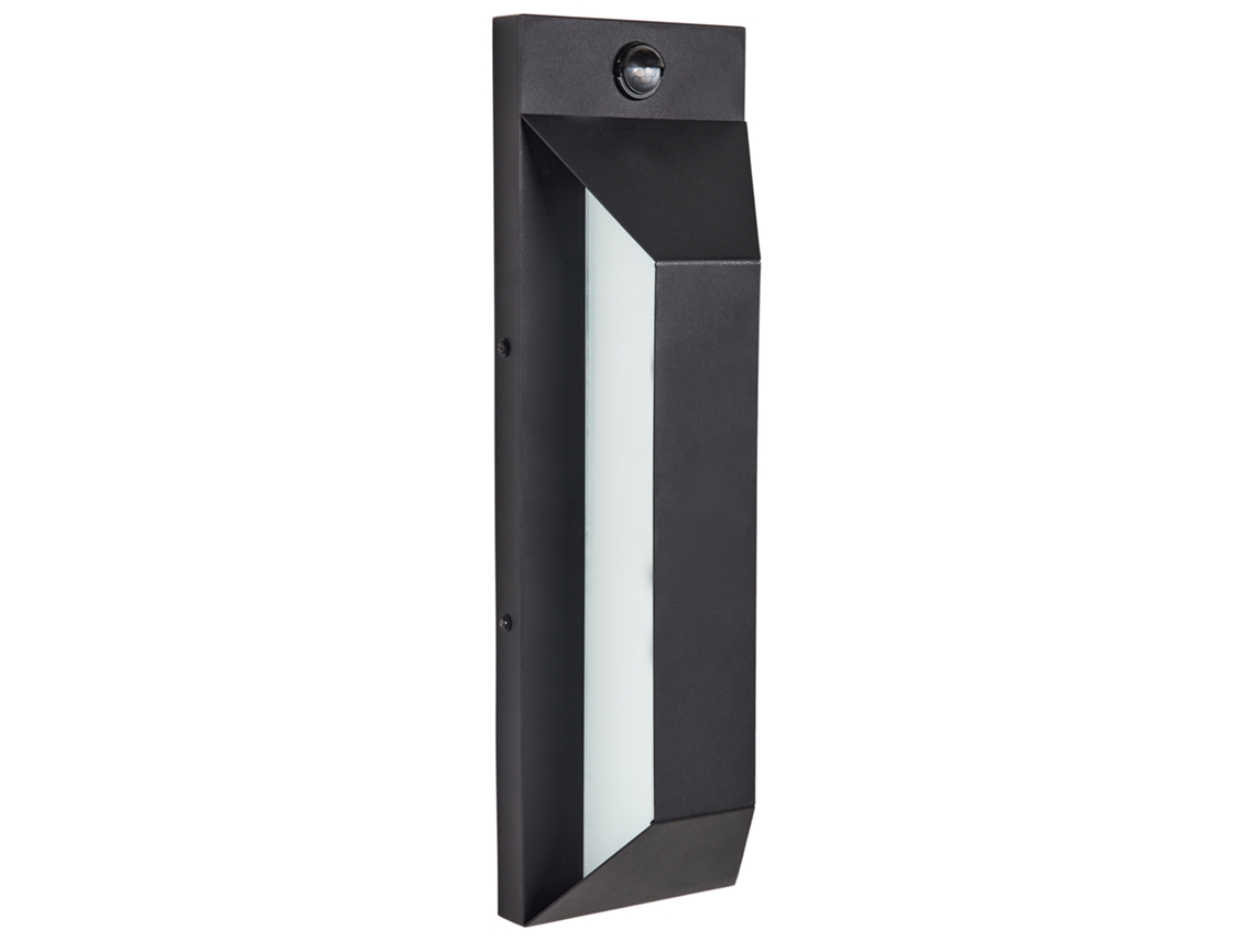 Candeeiro De Parede Led Para Exterior Mawza Com Sensor De Movimento Preto