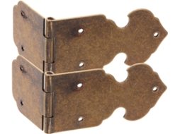 Conjunto De 2 Dobradiças Latão Antigo Para Caixas Joias E Baús,