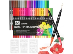 Lápis de Cor, 36 Cores, de Aquarela de Ponta Dupla para Crianças e Adultos, Ideais para Desenho, Mangá, Rabiscos e Scrapbooking AQUAFORGE