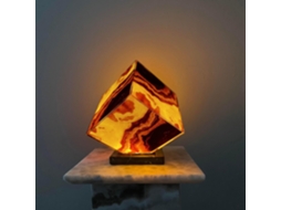 Luminária De Mesa Em Mármore Ônix - Abajur Esculpido Pedra Vulcânica,