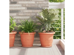 Vidaxl Vasos De Plantas 24 Unid. Vermelho Tijolo Ø 34 X 28 Cm Plástico