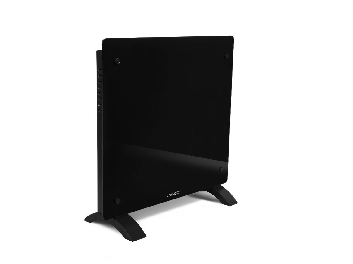 Vonroc Aquecedor Elétrico Convector Luxuoso - Vidro - 1000w - Preto | Wifi