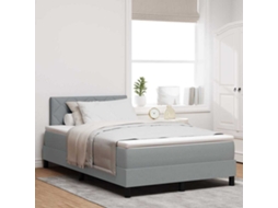 Vidaxl Cama Box Com Cabeceira Cinzento-claro 120 X 190 Cm Tecido