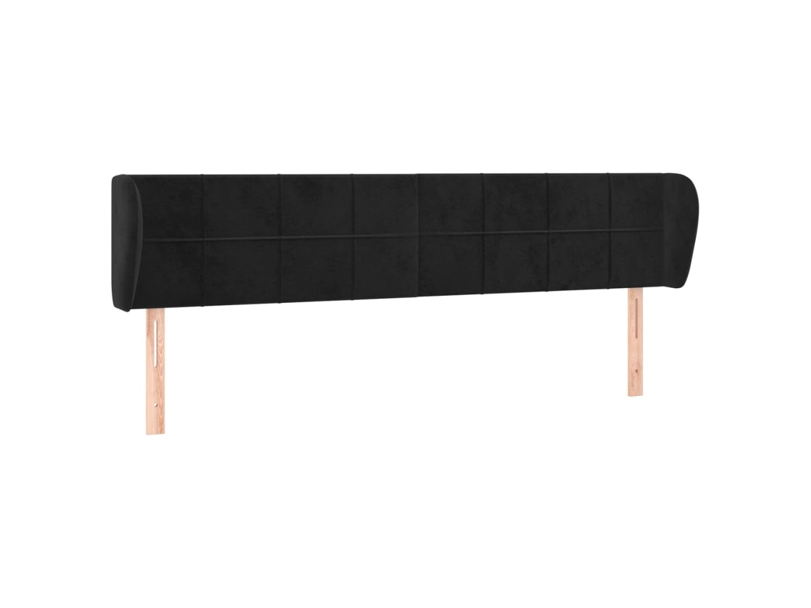 Headboard, Headboards Vidaxl Preto Veludo (203 X 23 X 78/88 Cm)