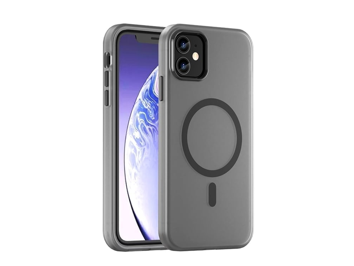 Capa Híbrida Translúcida Para Iphone 12 - Tpu E Pc Com Magsafe | Fosca - Preta