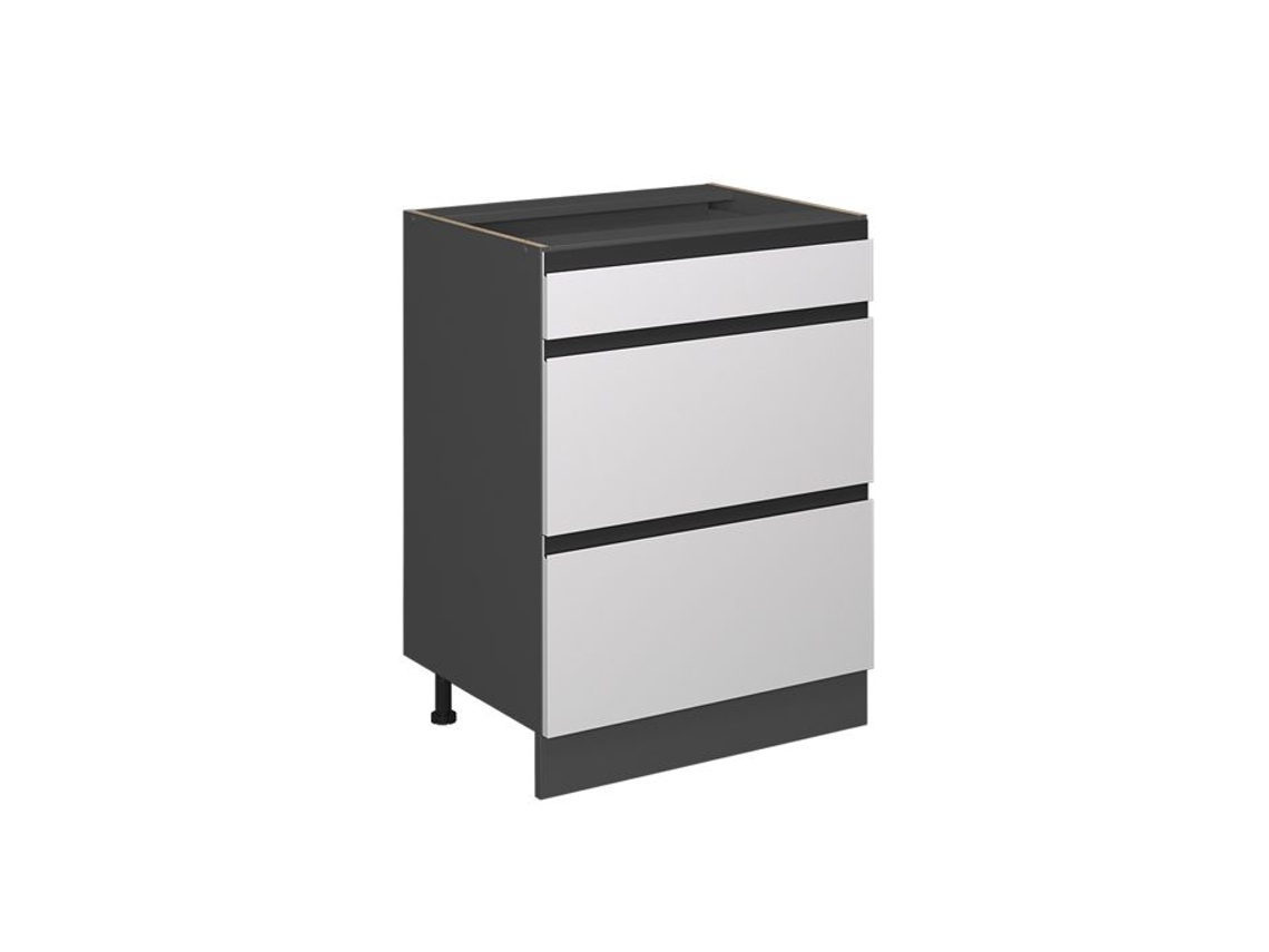 Móvel de cozinha Vicco R-Line, branco, formato J de 60 cm, com gavetas, sem bancada