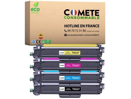 Tn247 4 Toners Compatíveis Brother Tn247 Tn-247 Ou Tn243 Tn-243 Preto Ciano Magenta Preto Tinta para Impressora Brother COMETE CONSOMMABLE
