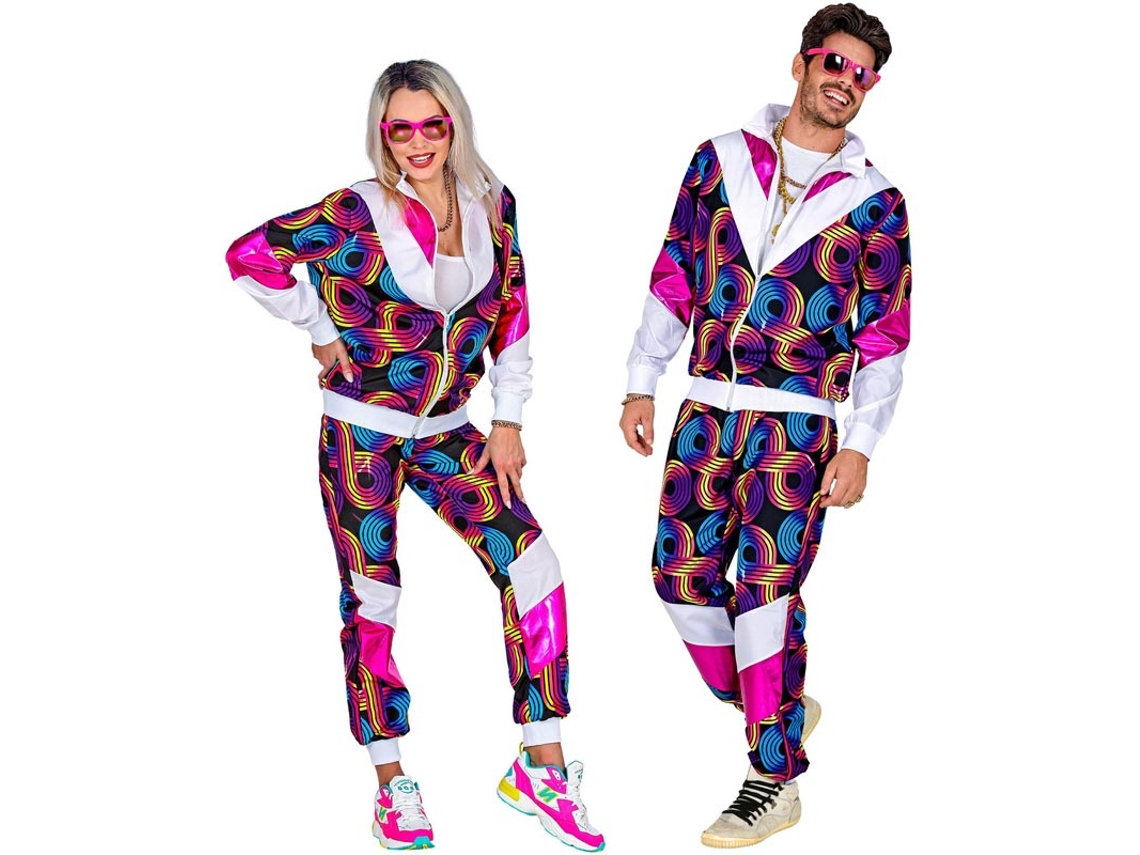 Fato de treino Disco Neon dos anos 80 para adulto