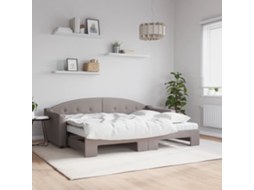 Sofá cama con cajón/colchón 80x200cm Tejido gris-marrón