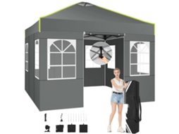 Gazebo Pop Up, Impermeável, Proteção Uv, Cinza, 3x3m Oem