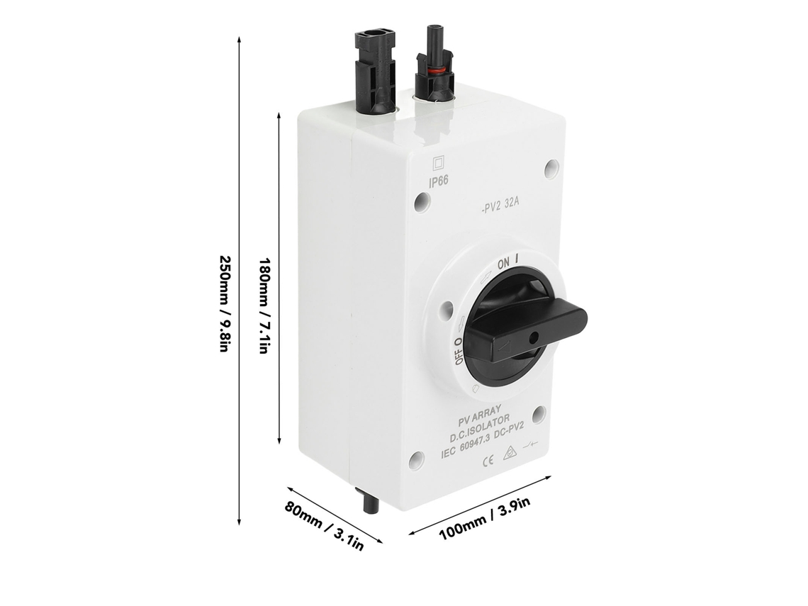 Interruptor Isolador Solar 1000v Ip66 32a Dc