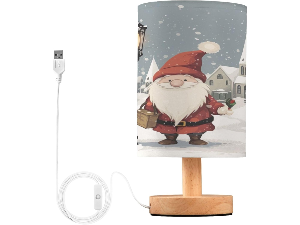 Abajur De Cabeceira Em Formato Gnomo Natalino Para Quarto, Luminária De Cabeceira Led, Luminária De Leitura Com Cúpula