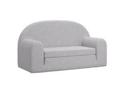 Maison Exclusive - Sofá-cama Infantil De 2 Lugares Pelúcia Macia Cinzento-claro