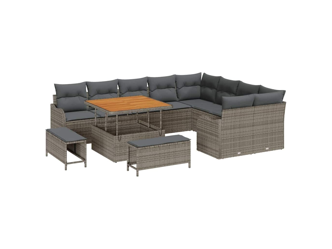 Maison Exclusive - Conjunto De Sofá De Jardim Com Almofada 12 Pcs Cinzeto