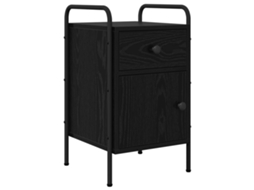 Vidaxl Armário De Cabeceira Carvalho Preto 35 X 36,5 X 61 Cm