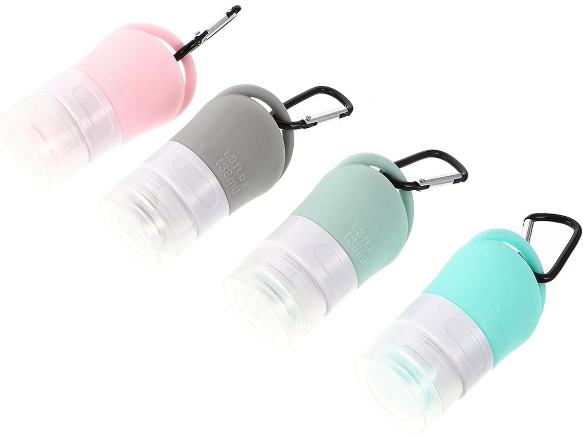Conjunto De 4 Frascos De Silicone Para Emulsão Com Orifício Para Pendurar