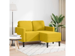 Vidaxl Sofá 2 Lugares Com Chaise Em L 125 Cm Veludo Amarela