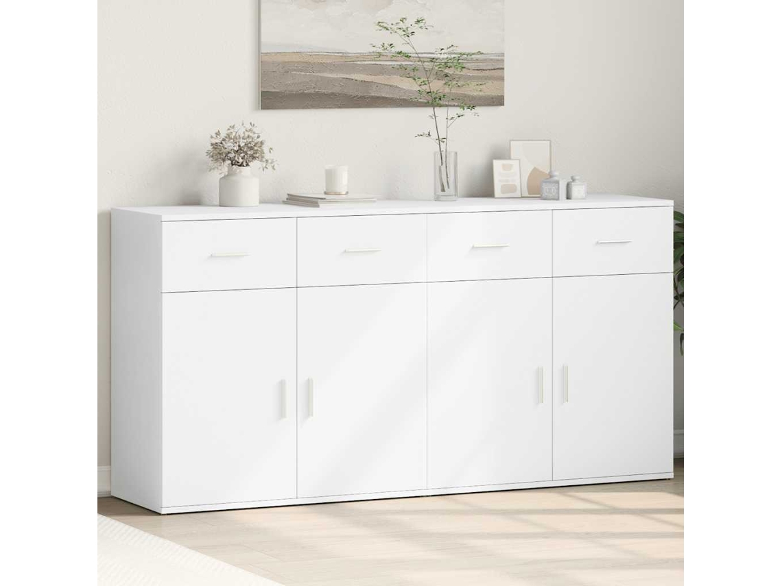 Vidaxl Aparadores 2 Pcs 79x38x80 Cm Derivados De Madeira Branco