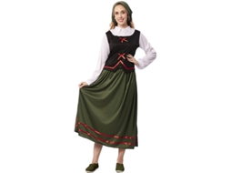 Fato de pastora verde com lenço para mulher