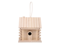 Casa de Ninhos de Madeira para Pássaros 18x16x17cm Acessórios Decoração Jardim S/MARCA