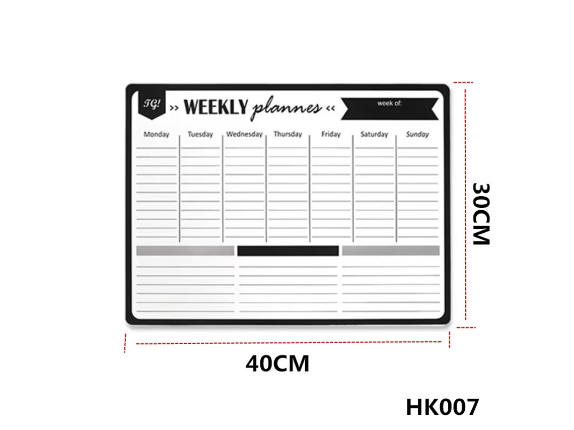 Planejador semanal, quadro branco magnético macio, ímãs de geladeira, quadro de avisos, lembrete, bloco de notas, calendário Slowmoose