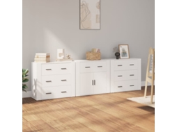Vidaxl Aparadores 3 Pcs Madeira Processada Branco