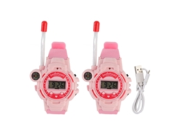 Relógio Walkie-talkie Infantil Rosa Com Antena Telescópica E Redução De Ruído 2 Pack