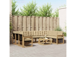 Vidaxl Conjunto De Sofás Para Exterior 10 Unid. Branco E Bege