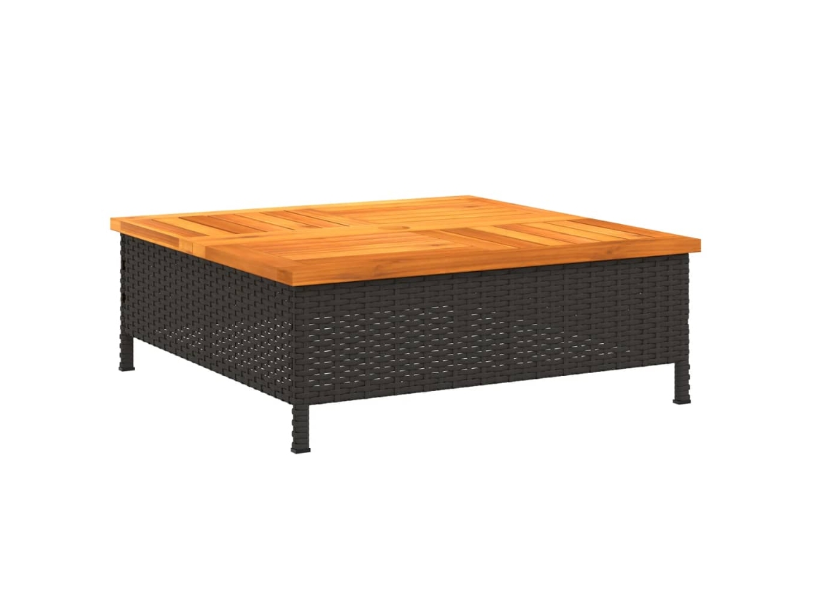 Base Cobertura Protetor Solar 70x70x25 cm Vime Pe e Acácia Preto MAISON EXCLUSIVE