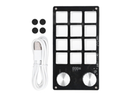 Teclado Mecânico Com 12 Teclas E Botão Rotativo Switch Vermelho Usb Programável À Prova De Poeira 5v 1a
