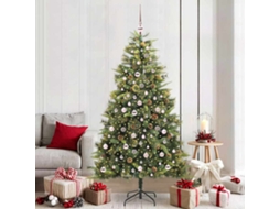 Vidaxl Árvore De Natal Artificial Articulada Com Cones Verde 210 Cm