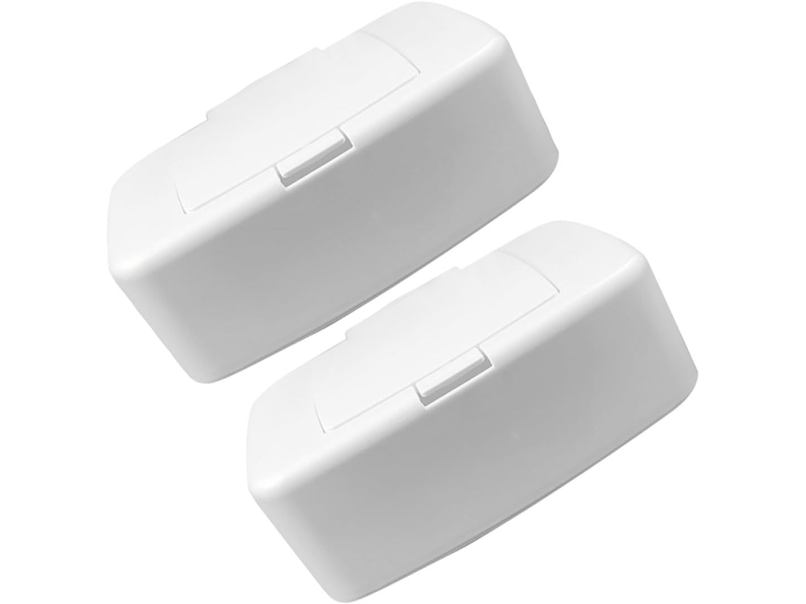 Conjunto Com 2 Dispensadores De Lenços Umedecidos Em Polipropileno Branco E Estojo Decorativo