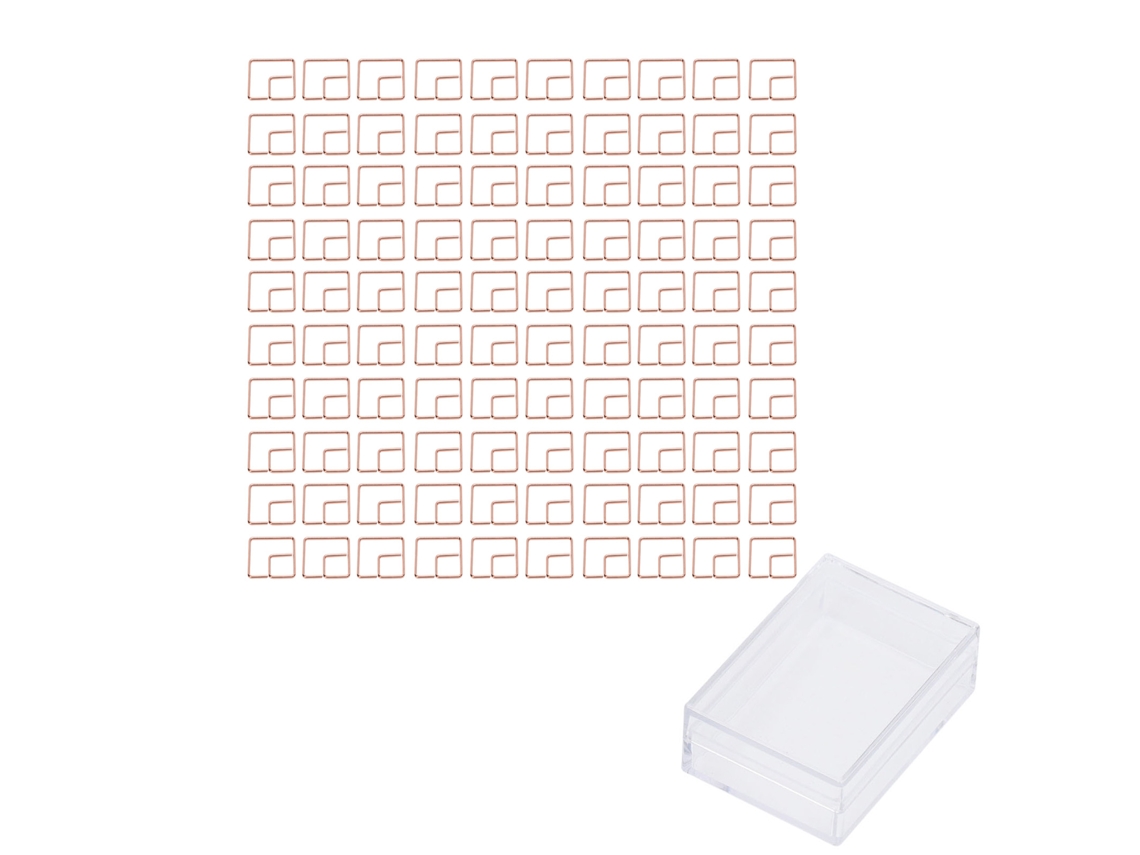 100 Clips de Papel Bonitos Dourados Resistentes À Corrosão para Escritório, Lar e Escola Processo de Eletrodeposição Clip Quadrilátero