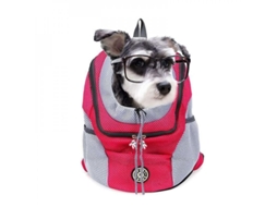 Mochila Transportadora para Mascotas, Aireada, Bolsa de Viaje, Perros Pequeños, Ross Red 30x34x16cm S/MARCA