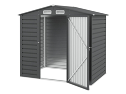 Galpão de jardim metálico cinza 190x131x188cm com 2 aberturas e porta de ferramentas | S/MARCA