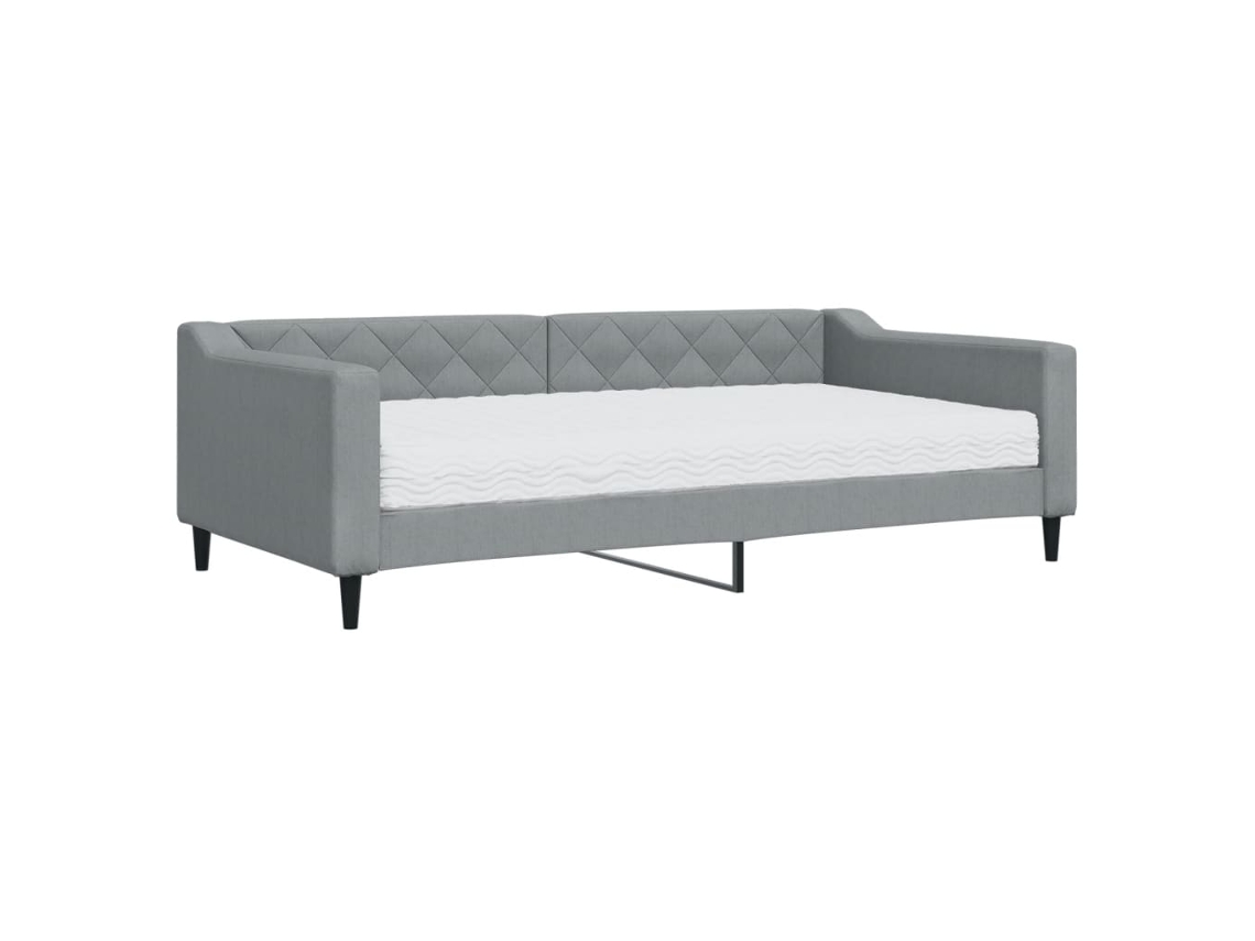 Sofá cama Colchão 100x200cm Tecido Cinzento Claro MAISON EXCLUSIVE