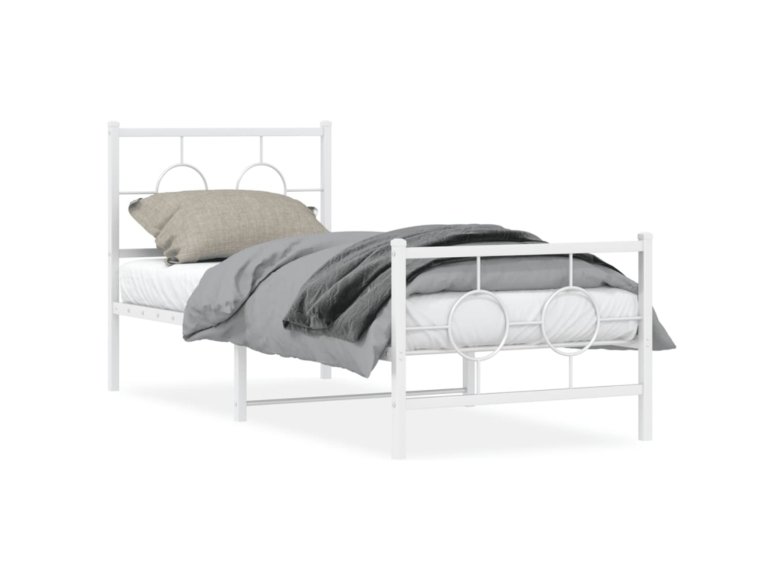 Bed Frame, Bed Frames Vidaxl Branco Aço (80 X 200 Cm)