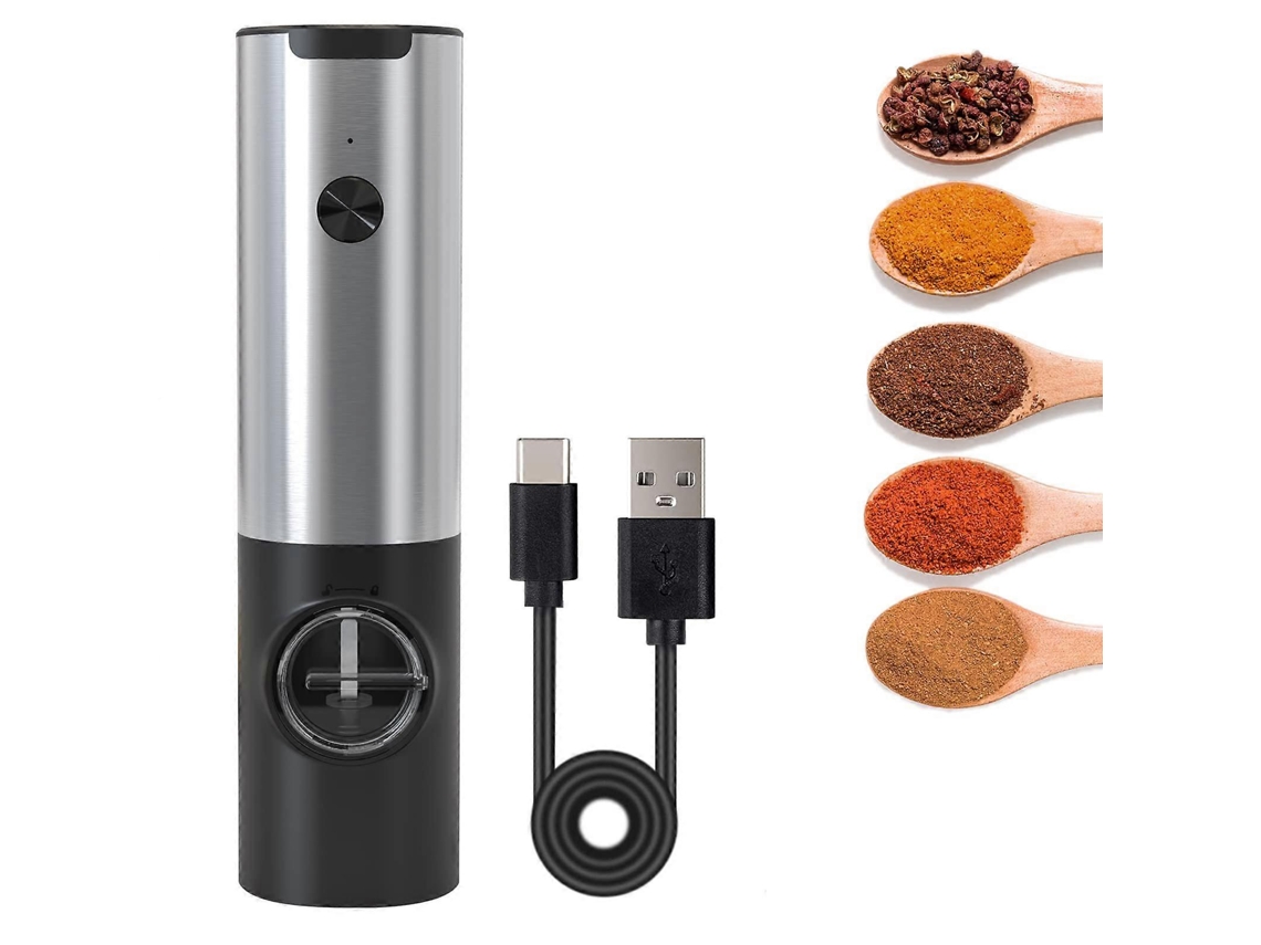Moinho Elétrico De Sal E Pimenta Moinho Usb Tempero Moinho Grosseiro Com Luz Led Nostalgia88