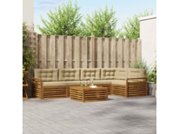 Vidaxl Conjunto De Sofás Para Exterior 6 Unid. Natural E Bege