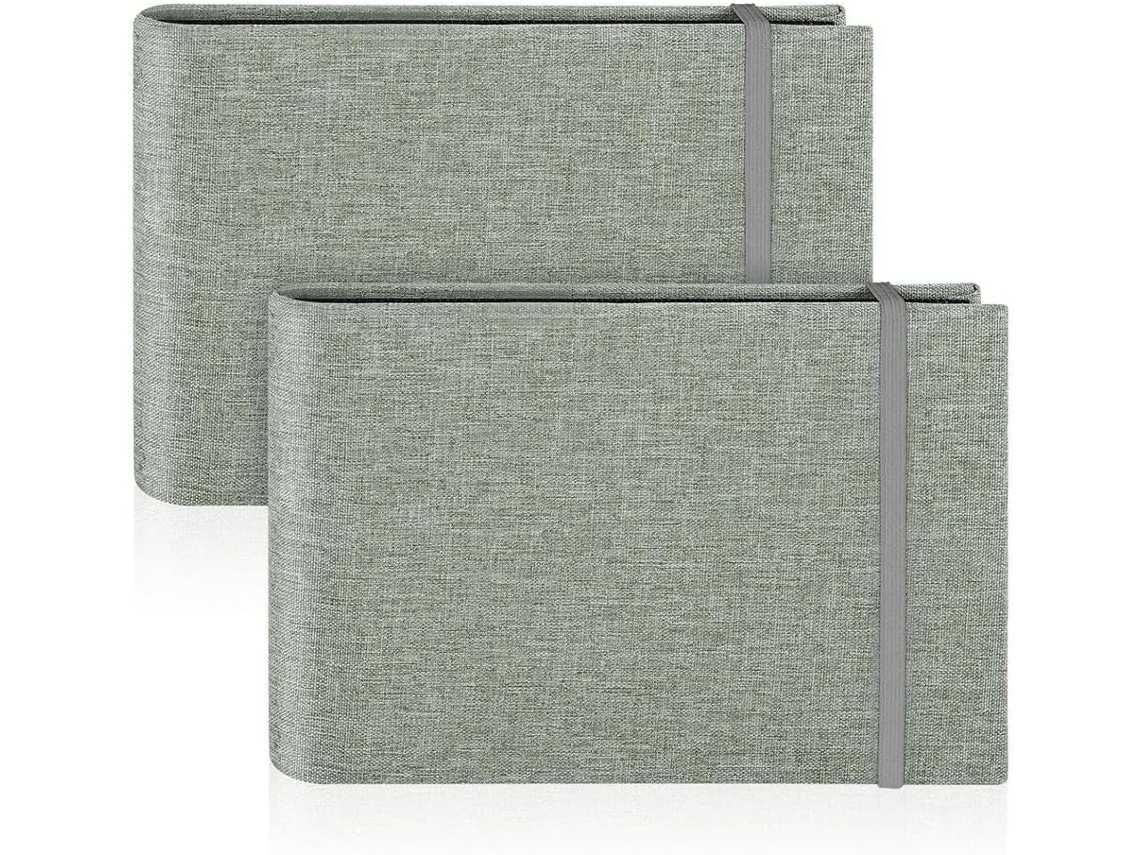 Conjunto De 2 Álbuns De Fotos Pequenos, 15 X 10 Cm, Com Abas Deslizantes, Capacidade Para 200 Fotos, Gokoco
